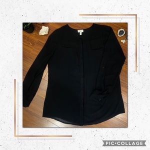 ✨2/$20✨ BLACK BUTTON UP LONG SLEEVE BLOUSE ✨